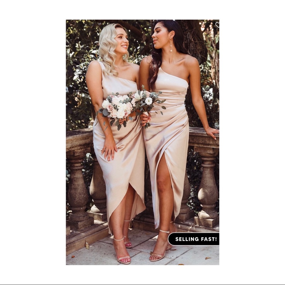 White Fox Willow Wrap Dress Champagne